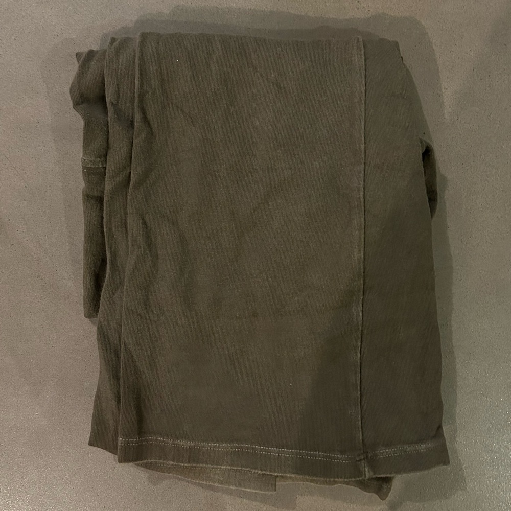 Olive green flared leggings